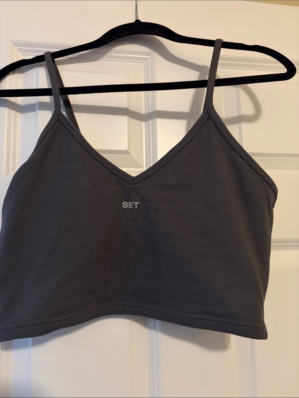 SET ACTIVE Women's Gray Cropped Tank Bralette